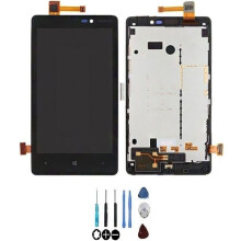 Schermo LCD e vetro touch - NOKIA - Lumia 820 - Assemblati su telaio - Nero - Pronto per l'installazione