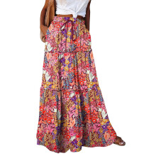 Pleated Long Skirts for Women Summer Casual Elastic-Suit 8 L