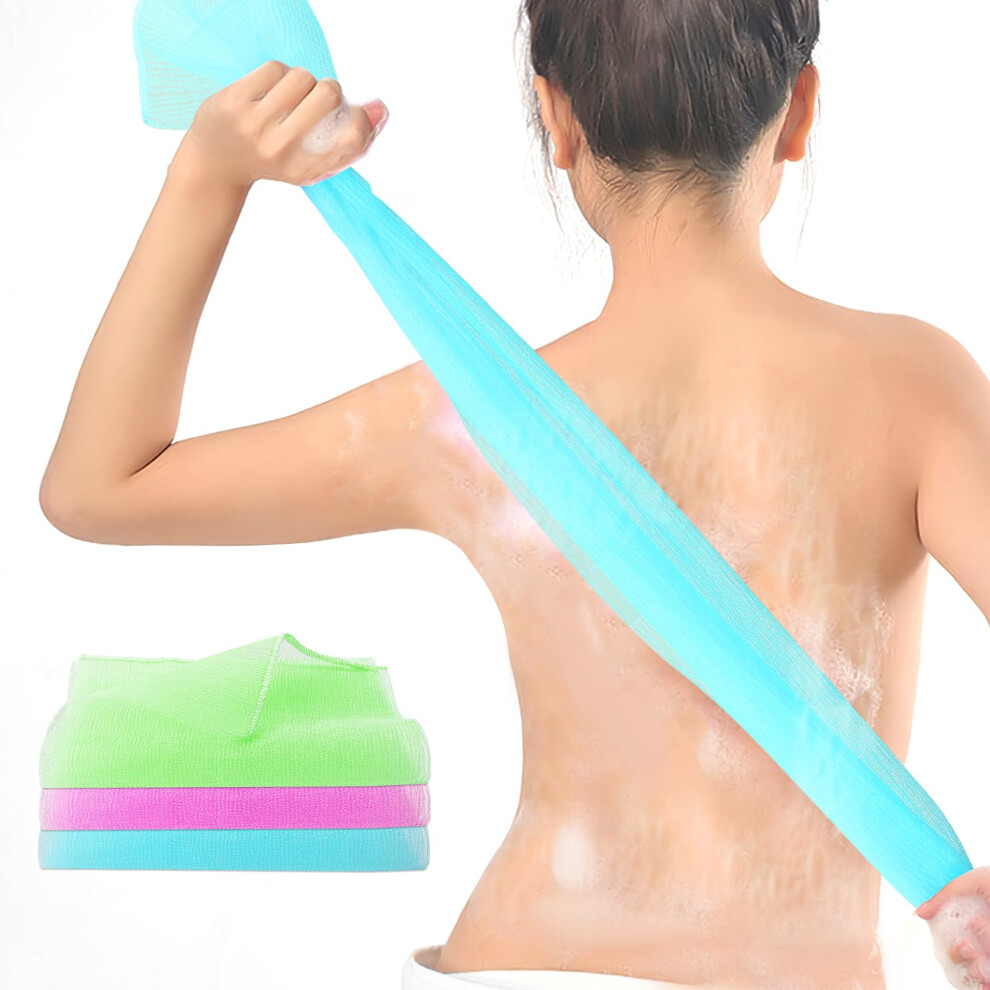 Wllhyf Exfoliating Washcloth Japanese Exfoliating Bath Towel Nylon Body Back Shower Scrubber Beauty Washcloth African Net Loofah Exfoliator Sponge