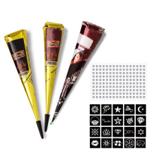 AYNKH Henna Tattoo Temporary Tattoos Natural Tattoo, Paste Cone for Body and Face, Professional Temporary Art Tattoo Creams with Stencils