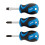 Draper Draper 3 Piece Precision Screwdriver Set |Stubby Soft Grip | Moulded Inserts| Hand Tools Set | Phillips and Flathead Screwdrivers | Sand Blasted Tips 2