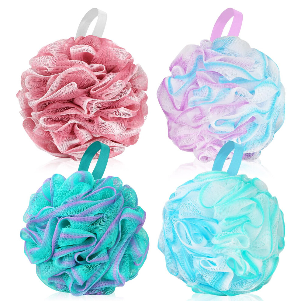 Yrvct Bath Sponge Shower Puff Sponges Bath Soft Loofah Sponge Pouf Exfoliating Mesh Shower Ball Bath Scrunchies For Adults