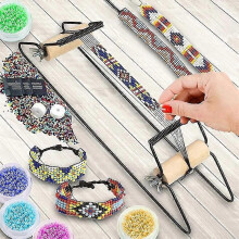 Diy Wood Weaving Beading Loom Kit For Jewelry Bracelet Handmade Knitting Machine Wood Alloy Material (xiatian)