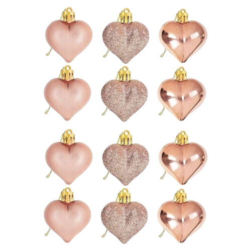Heart Ornaments Red Pink Silver 24PC for Valentine 1