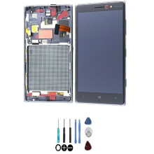 LCD-scherm en touchscreen gemonteerd - NOKIA - Lumia 830 - Zwart - Op chassis - Compatibel onderdeel