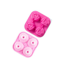Food Safe Reusable Tulips Mold for Making Ice Cubes-rose red