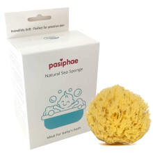 Pasiphae Baby sea Sponge, Soft Yellow sea washcloth for Babies & Kids Bathing - 100% Natural, Honeycomb Yellow,Organic