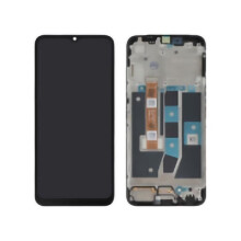Volledig Zwart LCD-scherm - Oppo - A16 - Met chassis - Zwarte kleur - Witte kleur