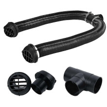 60mm Heater Pipe Duct T Piece Warm Air Outlet Vent Hose Clips Replacement Accessories