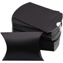 100 boîtes coussin créatives pour mariage, boîtes cadeaux pour bonbons, idéales pour les mariages, les anniversaires et Noël (noires)