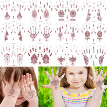 XMASIR Temporary Tattoo Stickers for Kid, 12 Pair Hands Brown Body Art Stickers Waterproof Fake Tattoos for Boys Girls Party Decor