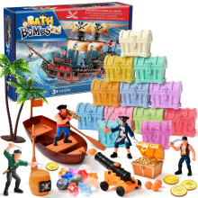 12 PCS Pirate Bath Bombs for Kids with Toys Inside, Bath Bombs Gift Set with Bathtub Toys Pretend Play Shower Toys Birthday Gifts for Boys Girls