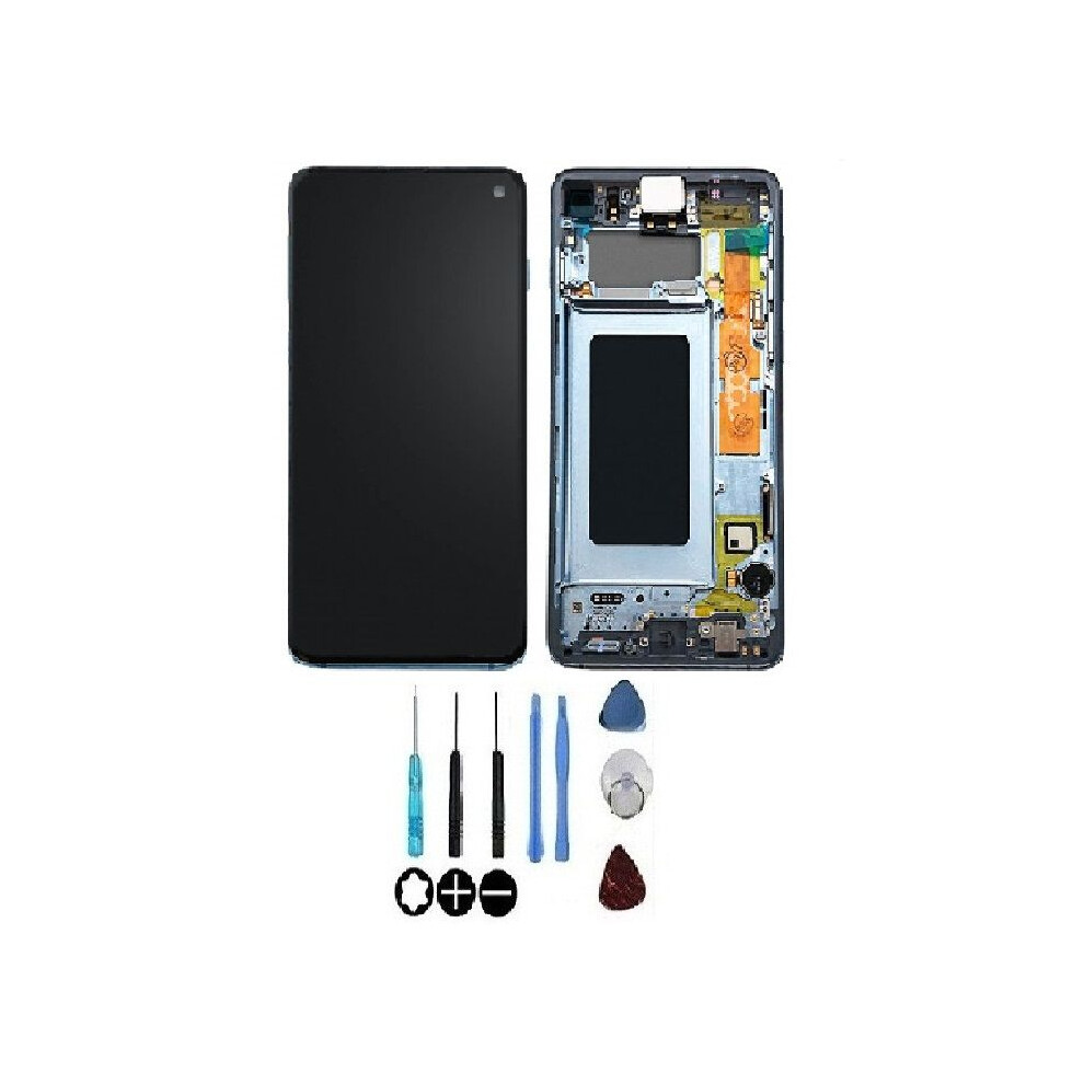 Lcd-Bildschirm & Touchscreen - Galaxy S10 (G973f) - Auf Rahmen Montiert - Schwarz - Original Samsung 3000000019726