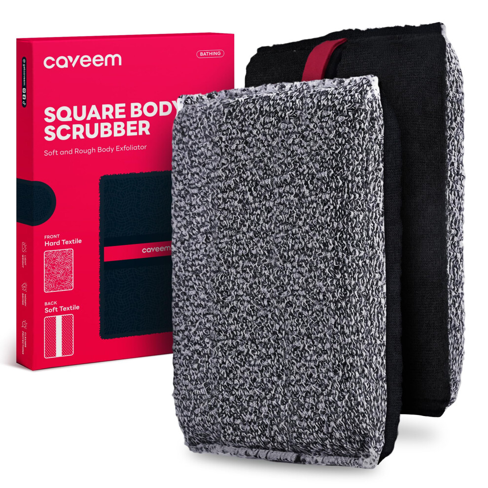 Caveem Exfoliating Body Scrubber, Large Bath And Body Scrub Buffer, Dual Texture Body Exfoliator For Remove Dead Skin