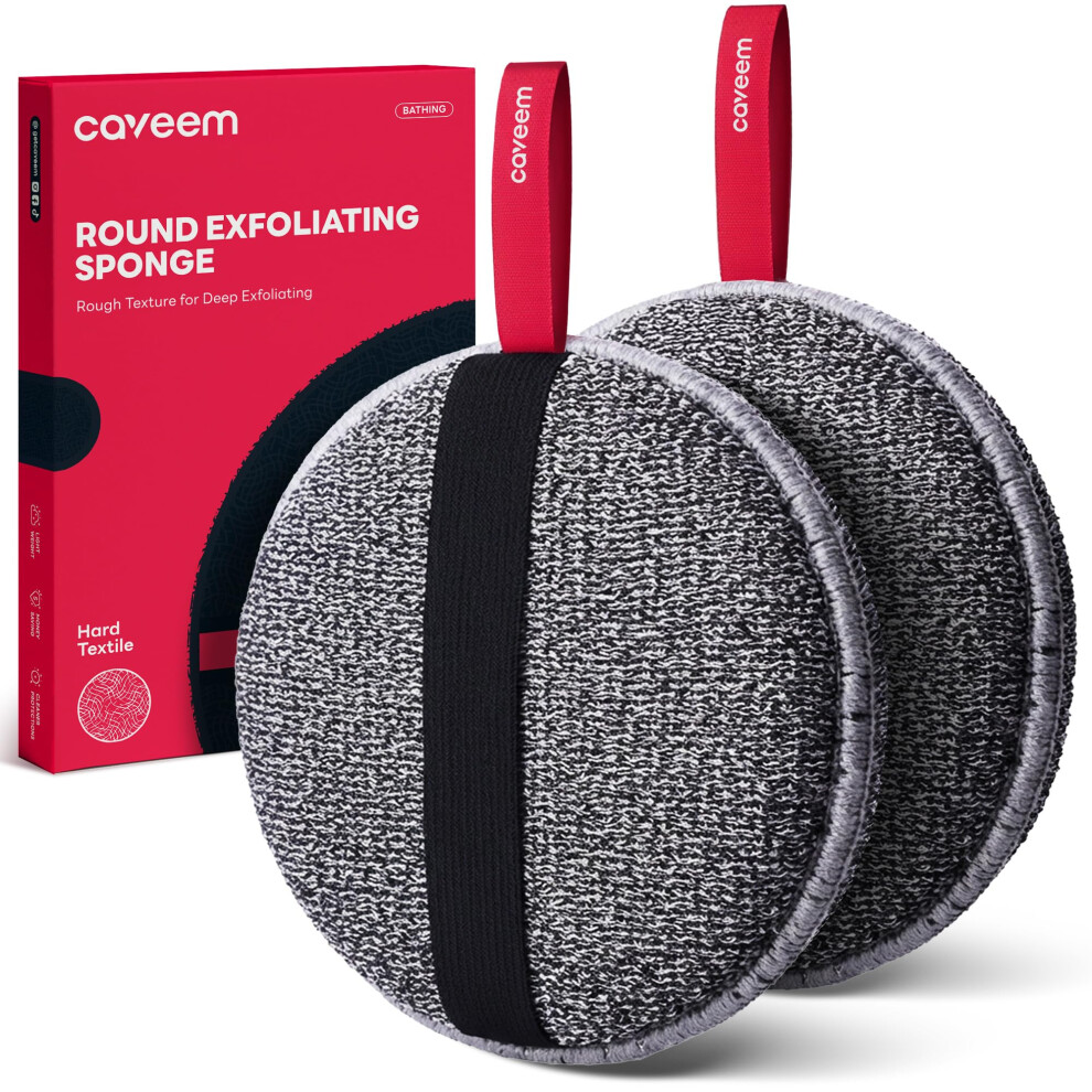 Caveem Exfoliating Body Scrubber, Extra Rough Shower Exfoliator Sponge, Body Exfoliating Sponges For Remove Dead Skin