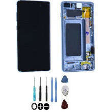 LCD-Bildschirm & Touch-Glas - SAMSUNG - Galaxy S10+ G975F - Original - Blau - Auf Rahmen montiert