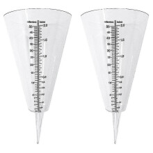 Pluviomètre, pluviomètre d'extérieur, lot de 2 pluviomètres coniques transparents à double échelle pour la mesure des précipitations