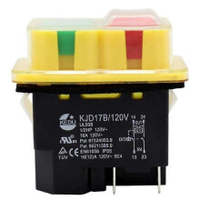 Kedu Kjd17b 120v/16a 4 Pins Industrial Electromagnetic Switch Waterproof On Off Push Button Switches For Electric Power Tools Saw Drill Grinder Cuttin