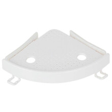 Étagère de douche d'angle à ventouses, amovible et sans perçage, avec crochets.