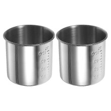 Lot de 2 tasses à mesurer pour riz, en acier inoxydable, résistantes et durables, idéales pour la pâtisserie.