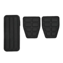 Kit de 3 almohadillas de goma negra flexible y resistente al desgaste para pedales de embrague, freno y acelerador, para T4 Transporter 1990-2003.