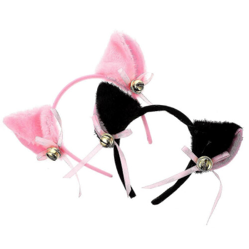 Copricapo per cosplay con orecchie da gatto, cerchietti per capelli per bambini, 2 pezzi