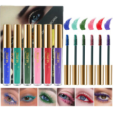 6Pcs Colour Mascara Set - Colored Colorful Waterproof Mascara for Eyelashes Set - Blue Green Cyan Pink Red Purple Long lasting Charming Voluminous