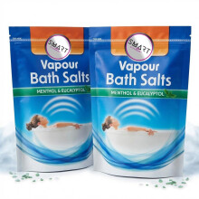 Vapour Bath Salts 450g Pack of 2 - Total of 0.9 kg of Breathe Easy Relaxing Bath Salts Muscle Soak or Cold Relief with Menthol & Eucalyptus Bundled