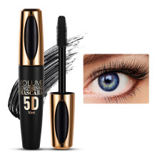 5D Silk Fiber Eyelash Mascara, Black Volume Mascara with Soft Mascaras Brush, Long-Lasting Waterproof No Smudge Mascaras with False Lash Effect