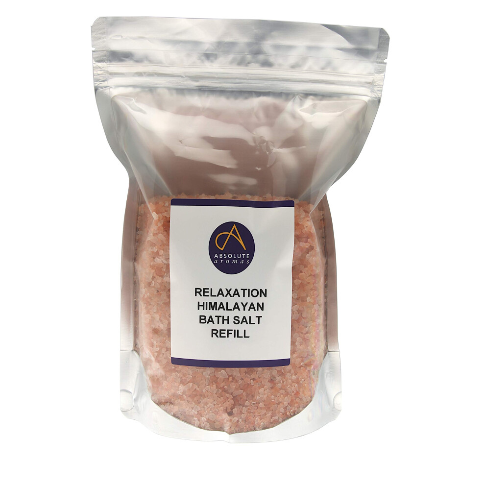 Absolute Aromas Pink Relaxation Bath Salts 1Kg - Natural Coarse Himalayan Salt Infused With 100% Pure Essential Oils Of Bergamot, Clary Sage