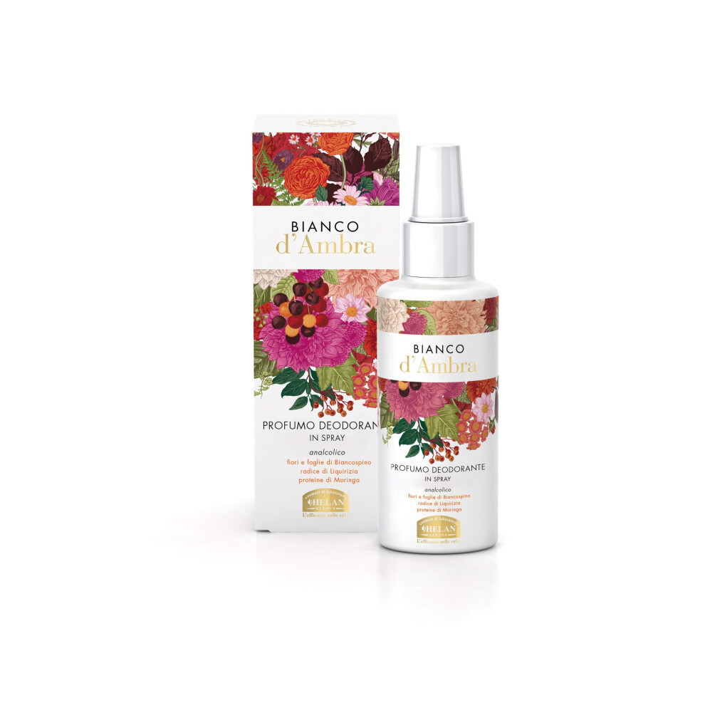 Helan Bianco D'ambra - Deodorant Womens In Spray With Essential Oils, Liquorice Root & Sage - Womens Dedorant Spray For Sensitive Skin, Alcohol Free