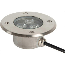 LED Recessed Spotlight Outdoor Patio Slim 3W LED Recessed Spotlight Outdoor IP68 Waterproof Stainless Steel Light Body-Yellow Light