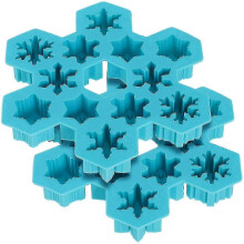 2 Stück Silikon-Eiswürfelformen mit 12 Fächern, schneeflockenförmig, Schokoladen-DIY-Form, Cupcake-Dessert-Backform (Himmelblau)