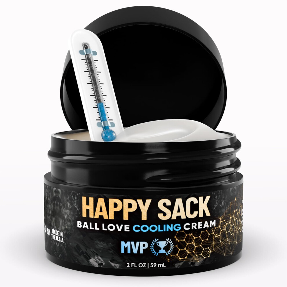 Derm Dude Cream Happy Sack Nut Love Cooling Anti Chafing & Deodorant For Men, Fresh Balls Mvp Scent, 2 Oz
