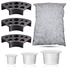 303Pcs Tattoo Ink Caps Kit - Emalla 3Pcs Black Tattoo Ink Cups Holder with 300Pcs Ink Caps 100 Small 100 Medium 100 Large Pigment Container Tattoo