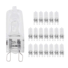 Lot de 20 ampoules halogènes G9, 40 W, transparentes, dimmables, 2800 K