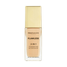 Profusion Cosmetics 2-In-1 Foundation and Concealer for Light Skin Tone, Flawless Full Coverage and Matte Finish with Convenient Solution for