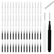 60 Pcs Brow Lamination Brush,Micro Eyebrow Brush with Cap Portable Mini Spoolies for Eyebrows,Spoolies Brushes for Eyebrows Eyelash Eyelashes