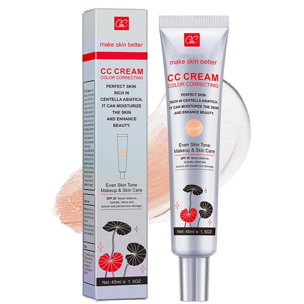 Songqee Cream Cc With Centella Asiatica - Lightweight Color Correcting Skin Perfector, Full Coverage Tinted Moisturiser