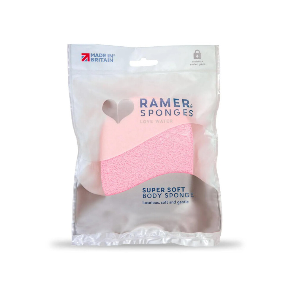 Ramer Pink Shower Sponge - Super Soft Body Sponge Small (Pink)