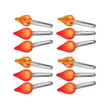 Lot de 12 torches lumineuses décoratives en plastique, effet flamme, idéales pour les fêtes et les spectacles en intérieur, pour les jeunes.
