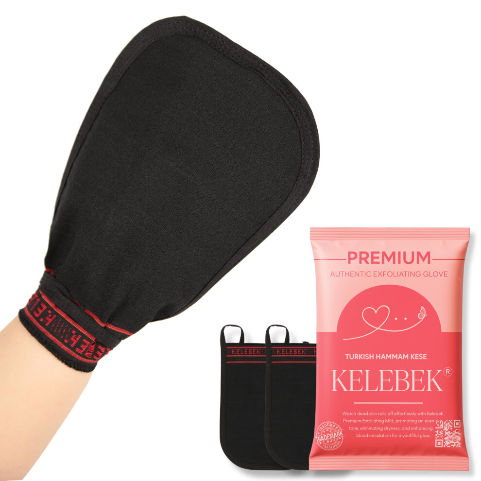 Kelebek Kese Set Of 2 - Kelebek Premium Exfoliating Mitt | Deep Cleansing Bath Gloves For Women And Man