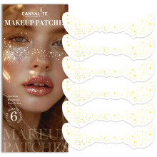Canvalite 6 Sheets Glitter Freckles Face Tattoo, Face Glitter Speckles Patches, Temporary Face Freckles for Women Festival Makeup Rave Accessories