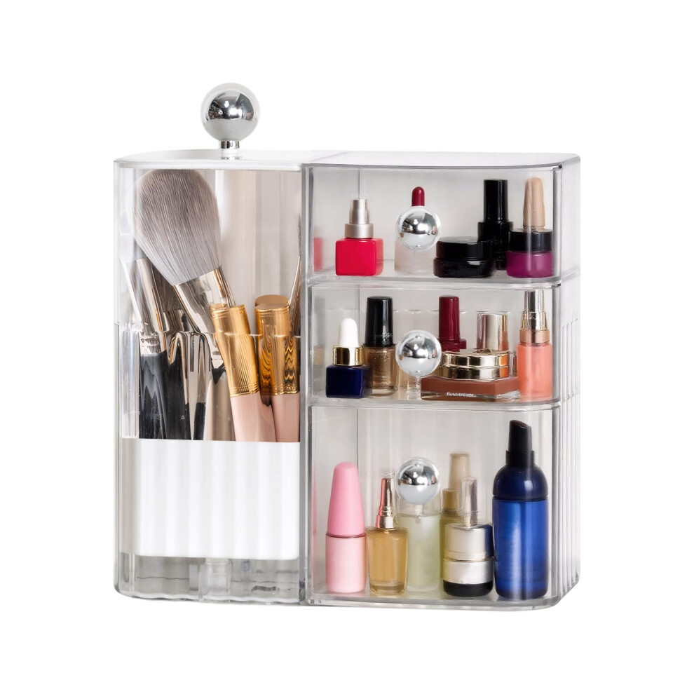 Colexy Makeup Organiser Storage, Acrylic Clear Cosmetics Storage Display Case With Drawers, Cosmetic Organiser