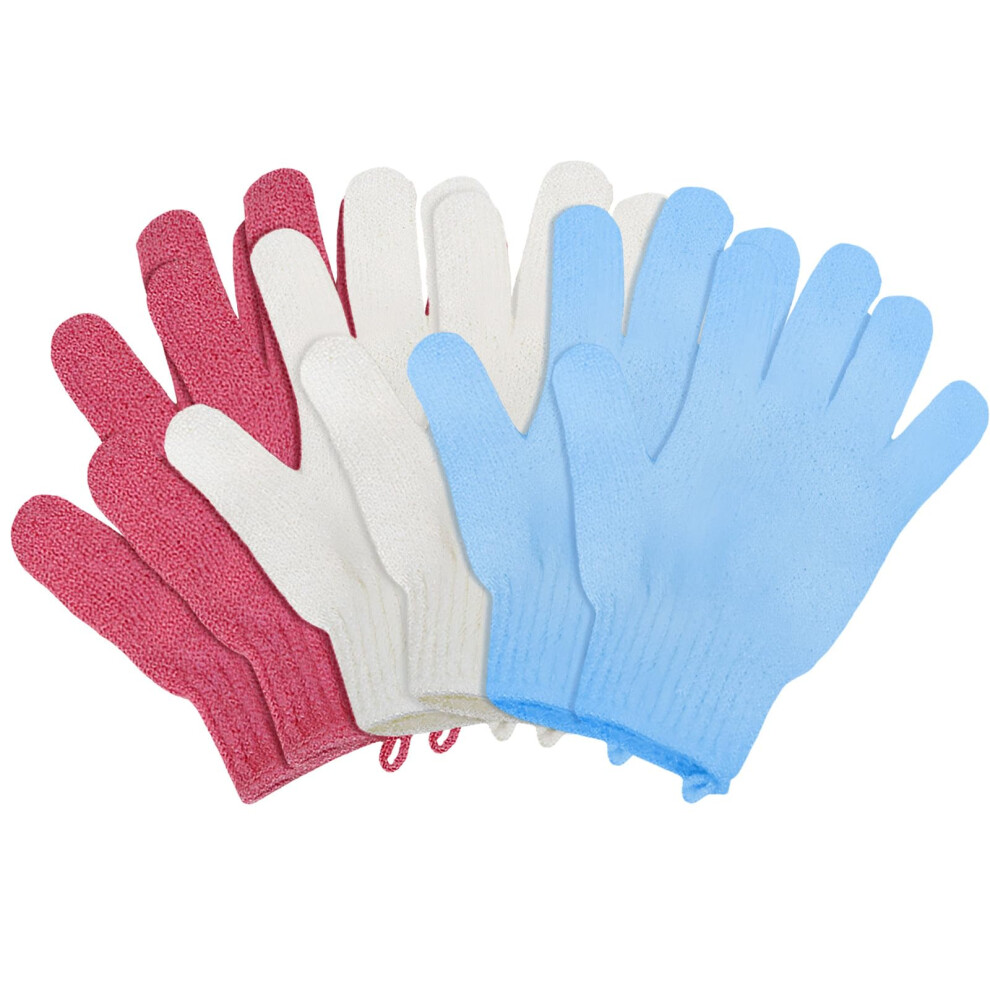 Lafefe 6Pcs Exfoliating Gloves - Bamboo Shower Gloves - Bath And Body Exfoliator Mitts - Scrubs Away Ingrown Hair And Dead Skin - For Shower