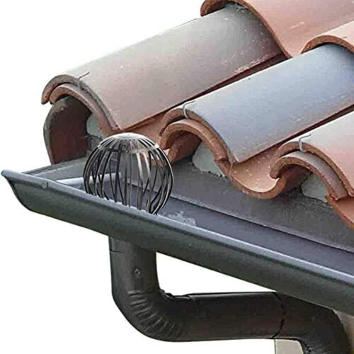 OrionMart Plastic Gutter Guards Downpipe Adjustable Black Filters - 2 Pcs Flexib 2
