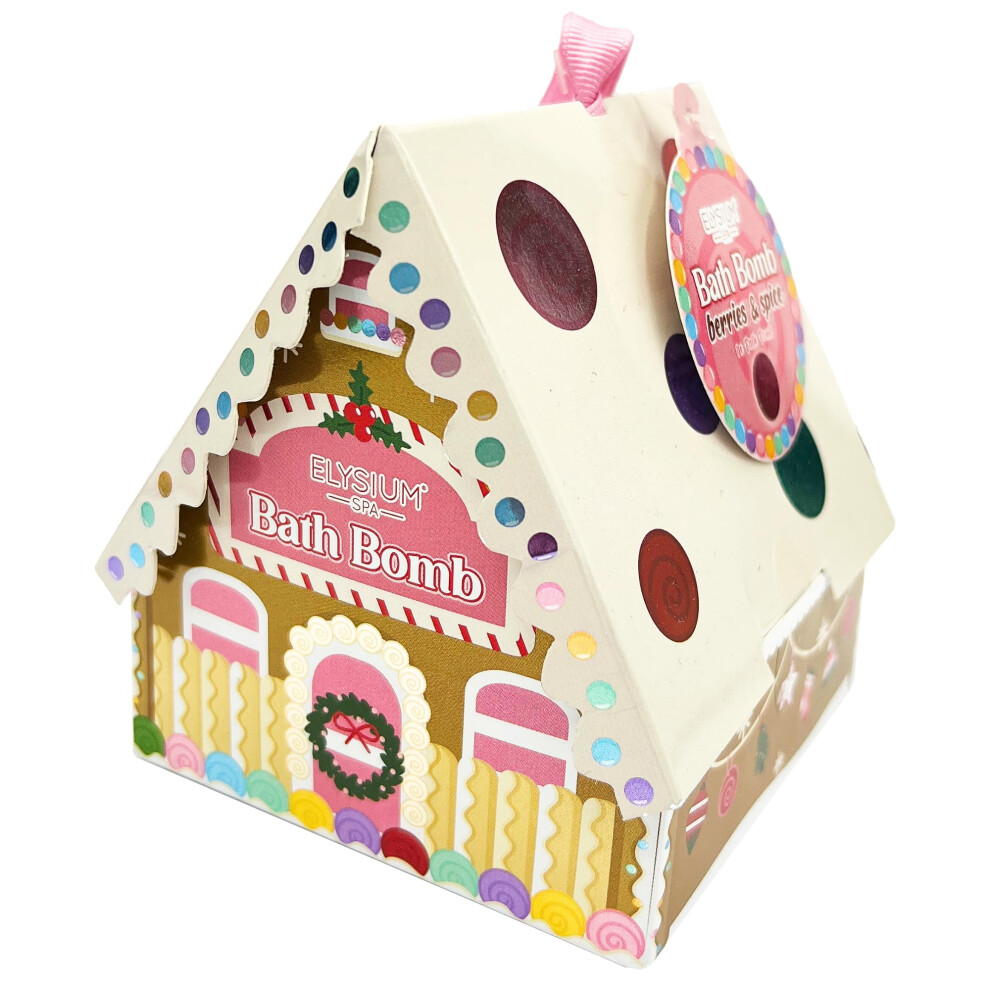 Elysium Spa Gingerbread House Bath Bomb Gift | Novelty Christmas Tree Decoration, Stocking Filler, Gifts For Her Or Secret Santa |
