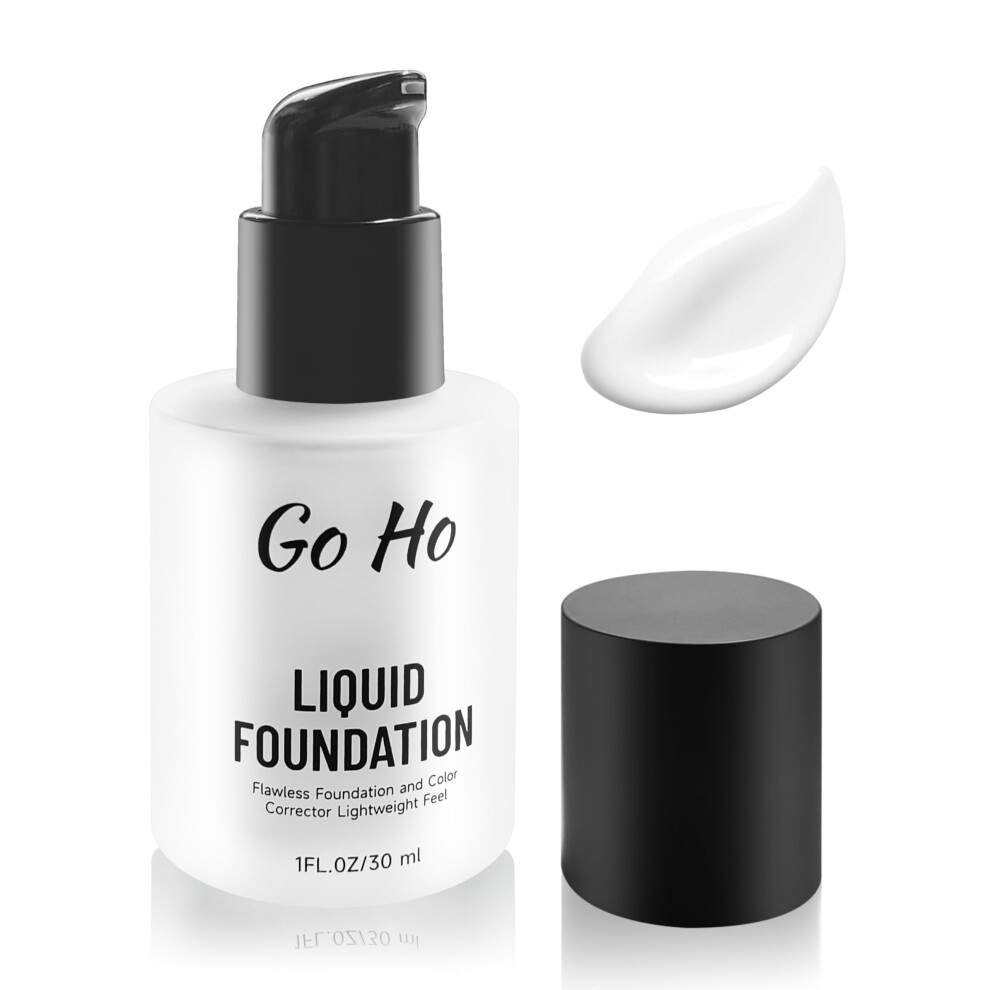 Go Ho White Liquid Foundation Makeup,Full Coverage Foundation,Color Corrector Demi Matte Finish For Goth Clown Make Up, Daily,Cosplay
