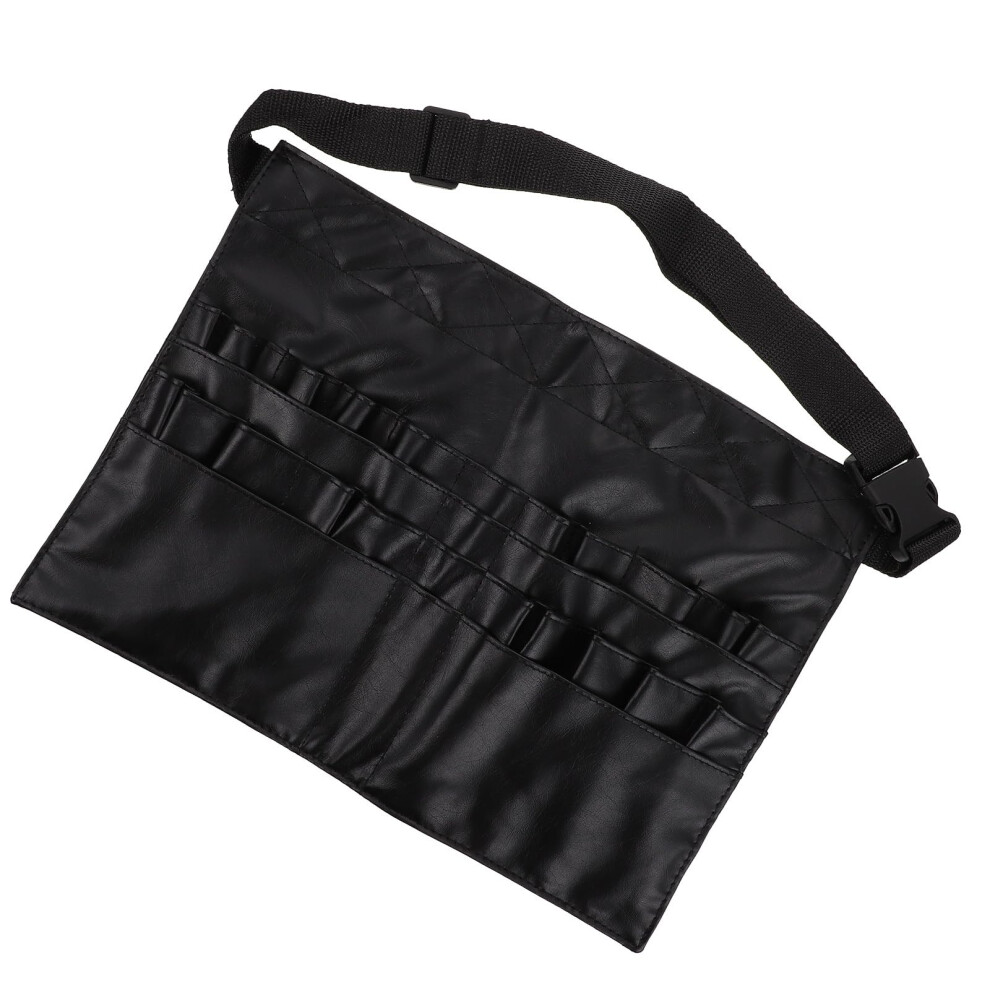 Housoutil Makeup Brush Belt Adjustable Waist Pouch Waterproof Professional Cosmetic Brush Holder Bag For 32 Makeup Brushes