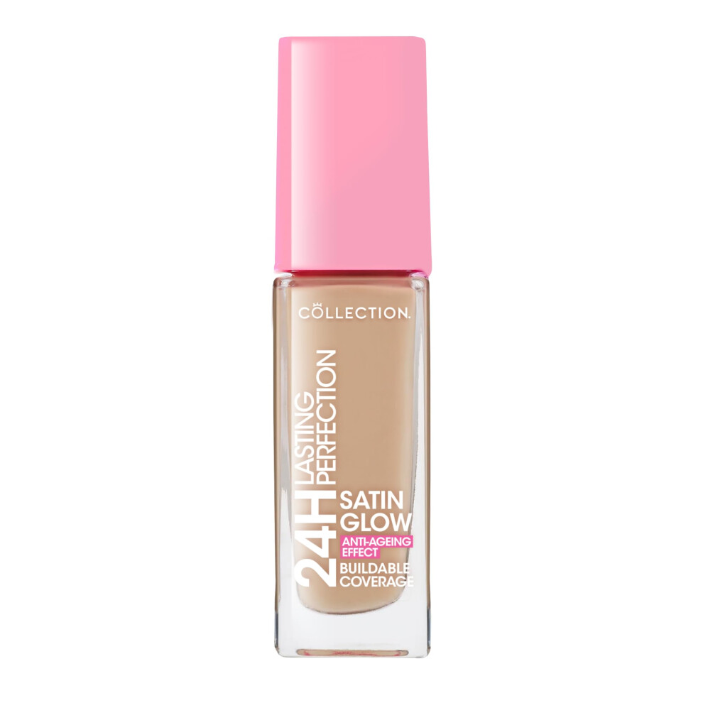 Collection Cosmetics Lasting Perfection Satin Foundation, Full Coverage, Anti-Ageing Effect, 24 Hour Wear, Contains Hyaluronic Acid, 27Ml